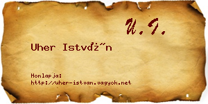 Uher István névjegykártya